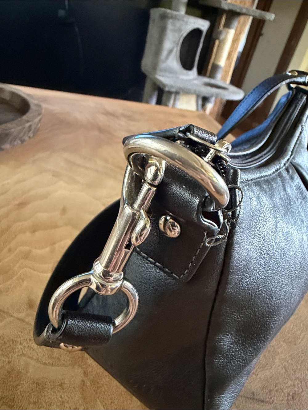 Vintage Coach Y2K Demi Baguette Shoulder Bag Black Leather - Picture 5 of 12